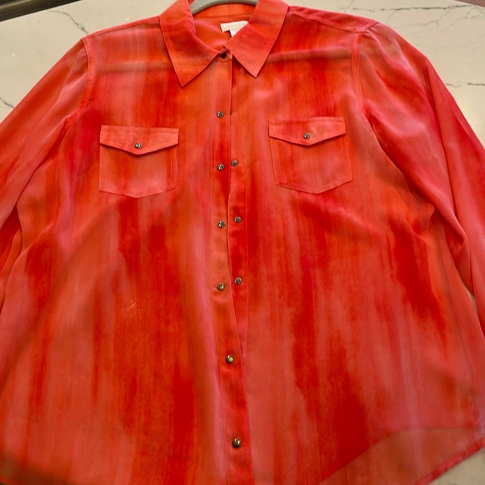 Chico’s sheer blouse. Super cute.